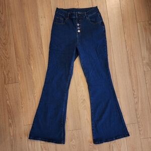 High-Waisted Flare Jeans- Medium
